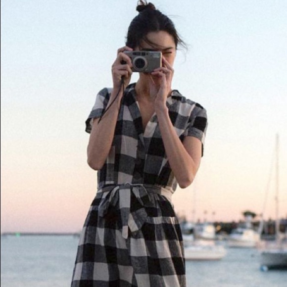 uo natalie linen belted shirt dress UO Natalie Blue Linen Belted Shirt Dress